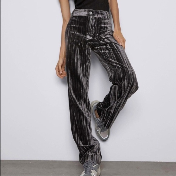 High waisted velvet pants - Picture 1 of 8